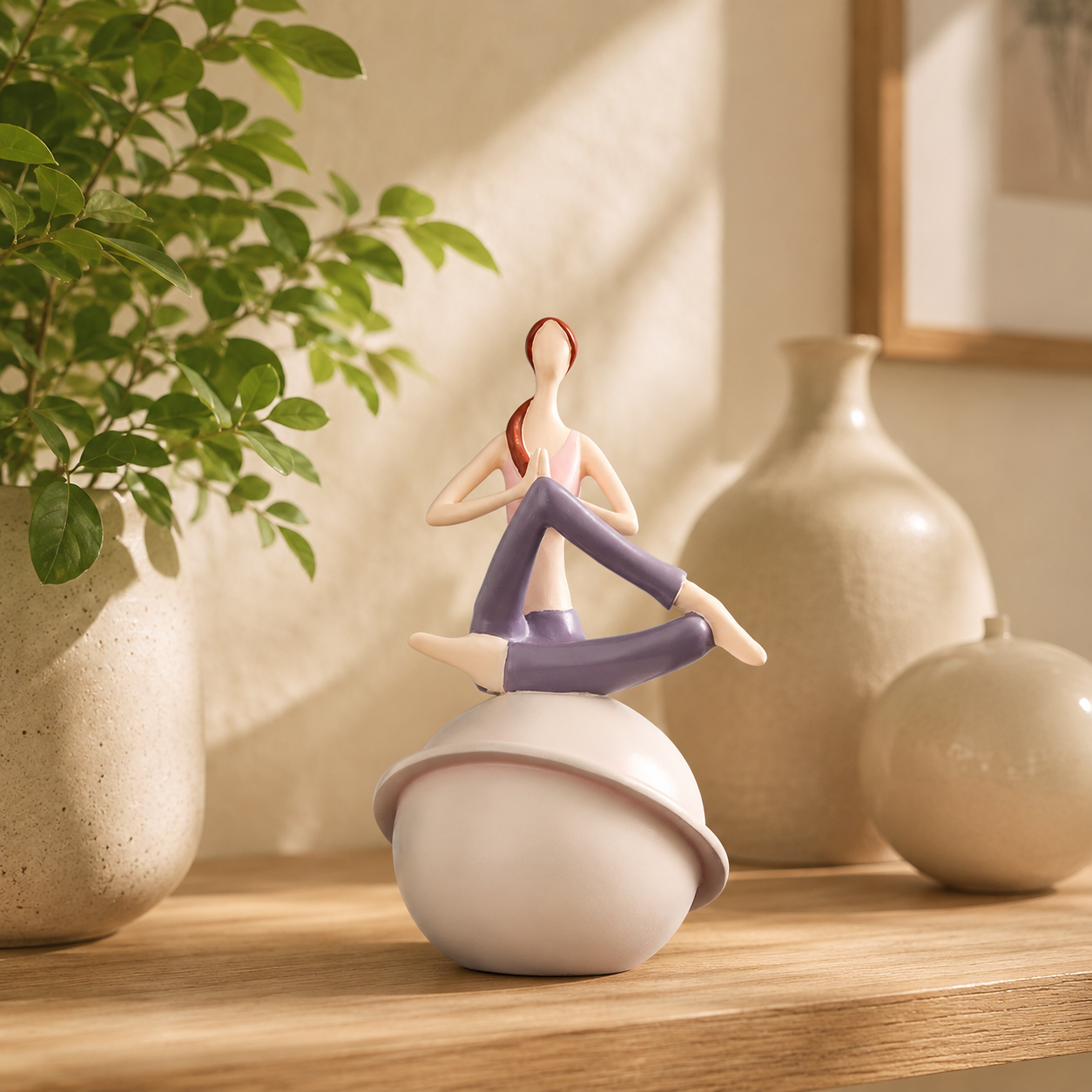 Moon Yoga Resin Figurine Decor