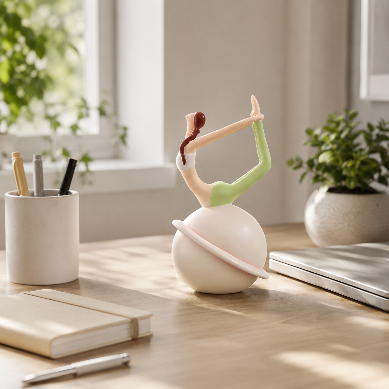 Moon Yoga Resin Figurine Decor