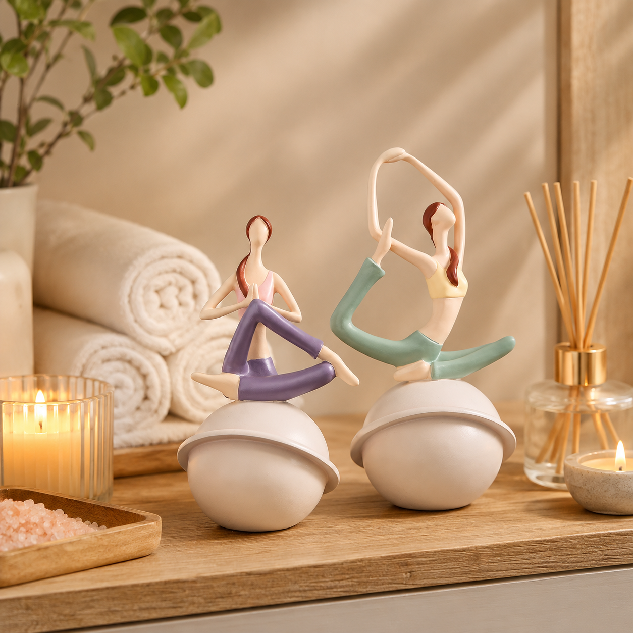 Moon Yoga Resin Figurine Decor