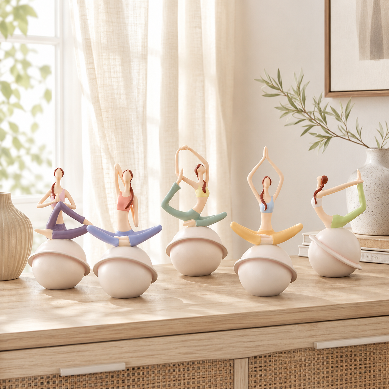 Moon Yoga Resin Figurine Decor