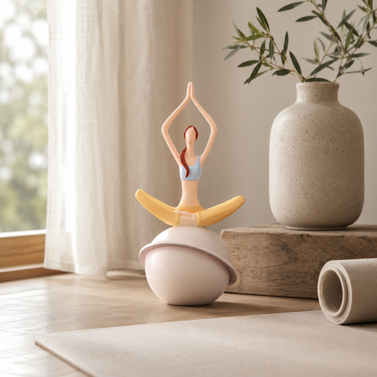Moon Yoga Resin Figurine Decor