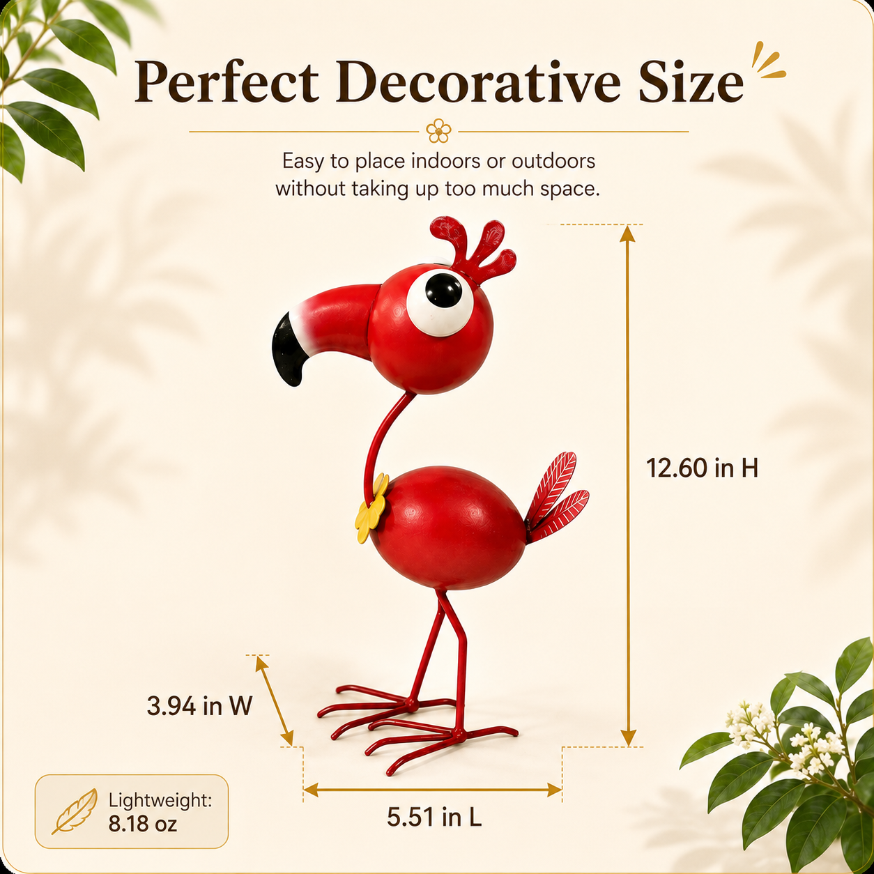 3D Metal Flamingo Garden Decor – Whimsical Iron Flamingo Statue for Outdoor Yard, Patio & Lawn 🦩