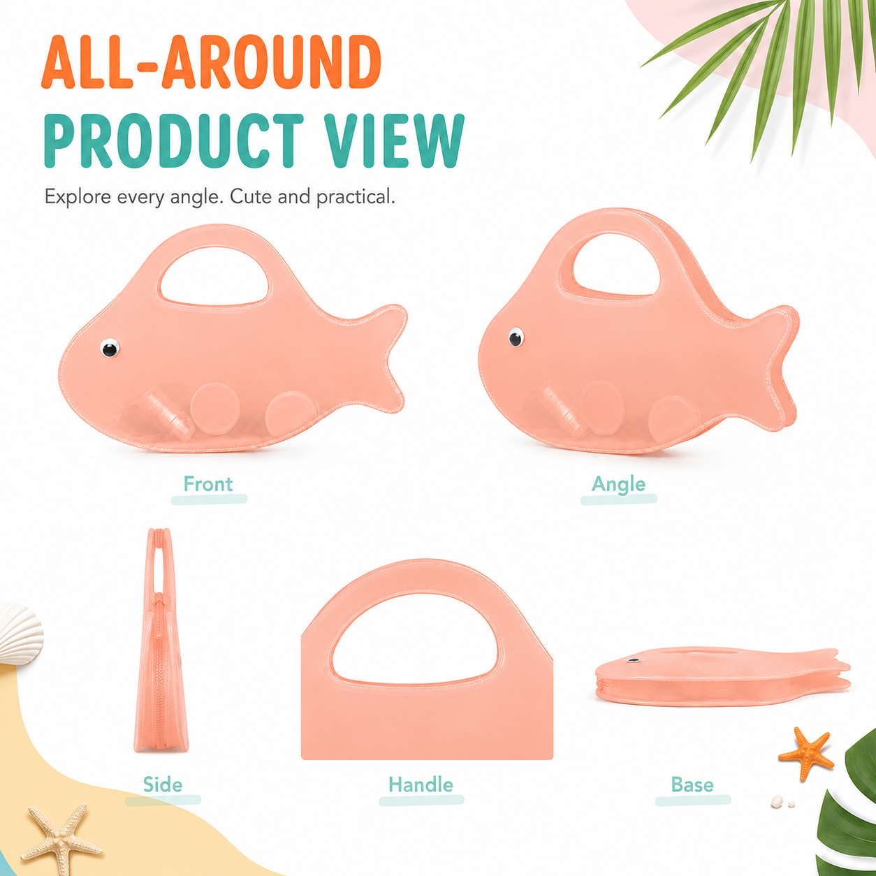 Fish-Shaped Jelly Beach Bag – Cute Translucent Mini Tote for Pool, Beach & Summer Outfits