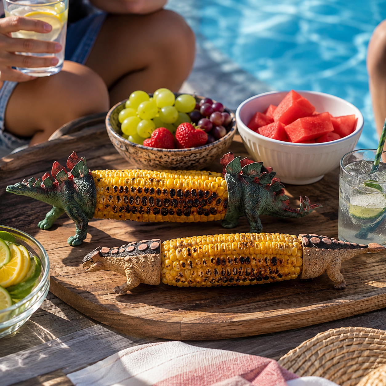 Dinosaur Corn Cob Holders for BBQ, Fun Dino Corn Skewers for Kids & Adults 🦖🌽