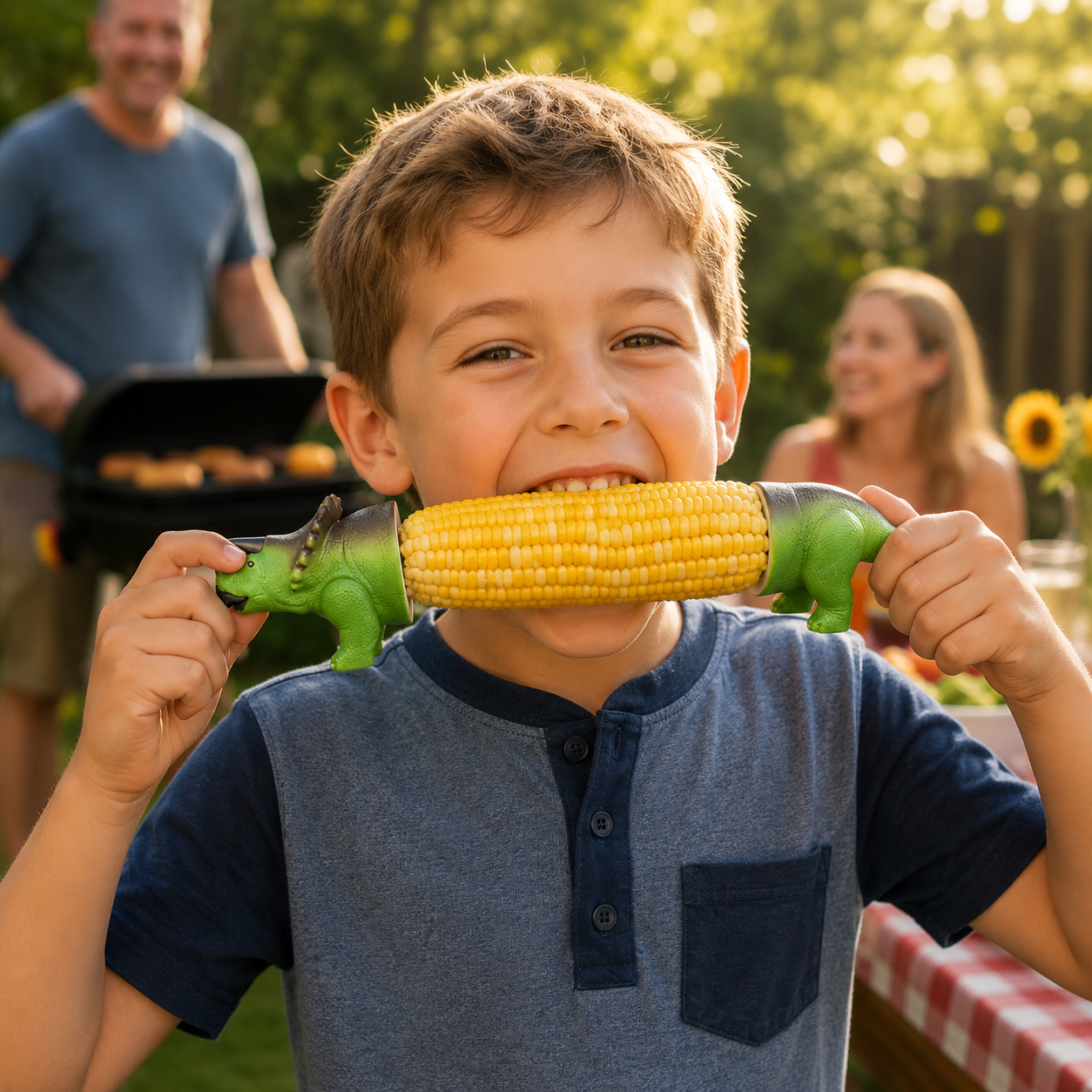 Dinosaur Corn Cob Holders for BBQ, Fun Dino Corn Skewers for Kids & Adults 🦖🌽