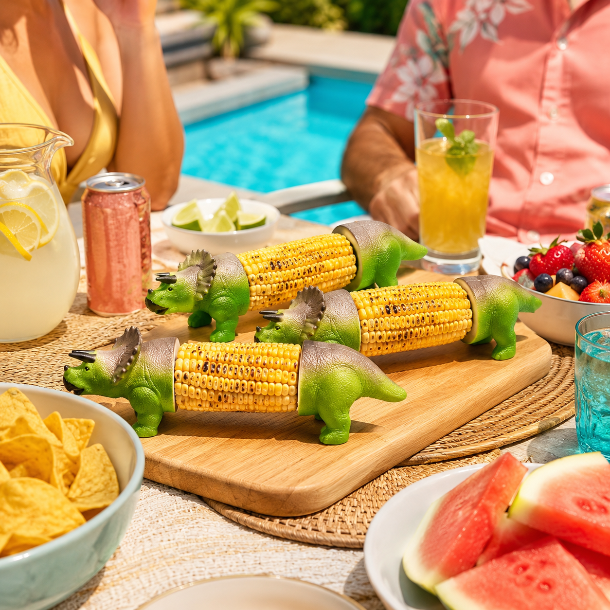 Dinosaur Corn Cob Holders for BBQ, Fun Dino Corn Skewers for Kids & Adults 🦖🌽