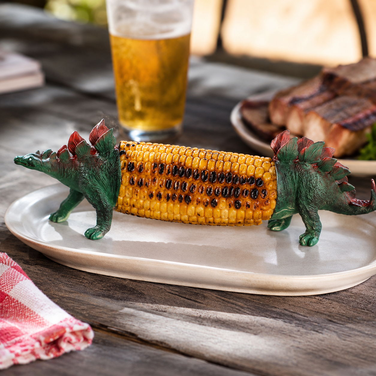 Dinosaur Corn Cob Holders for BBQ, Fun Dino Corn Skewers for Kids & Adults 🦖🌽