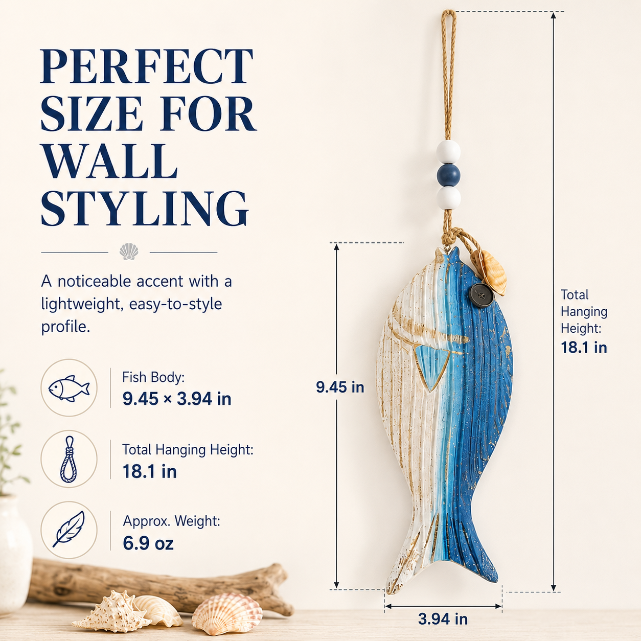 Mediterranean Wooden Fish Wall Decor