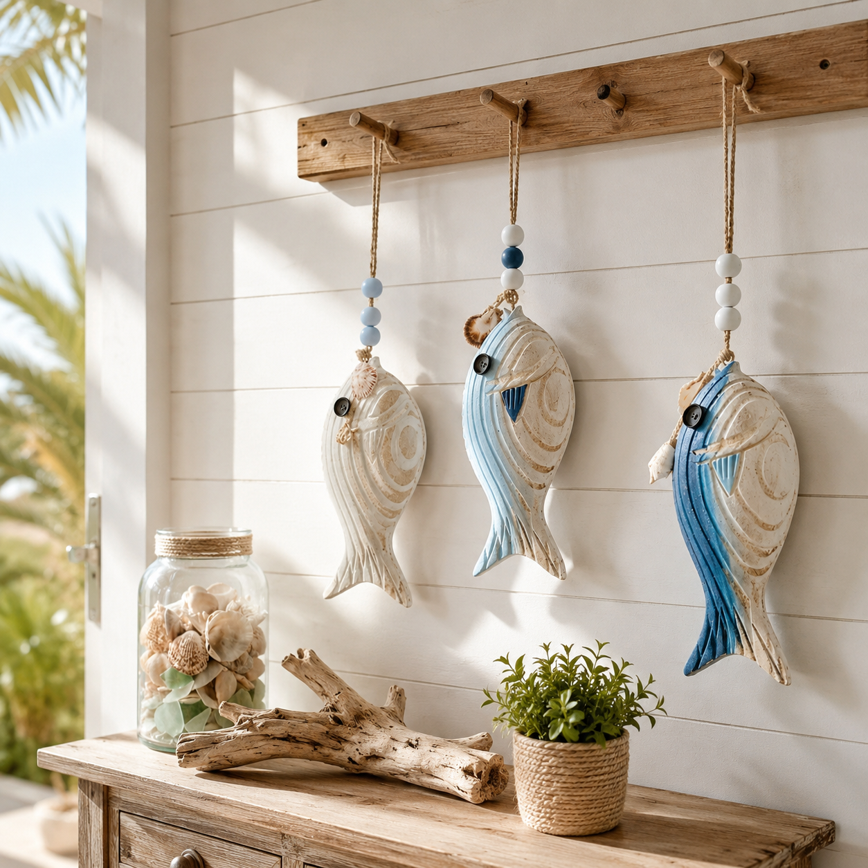 Mediterranean Wooden Fish Wall Decor
