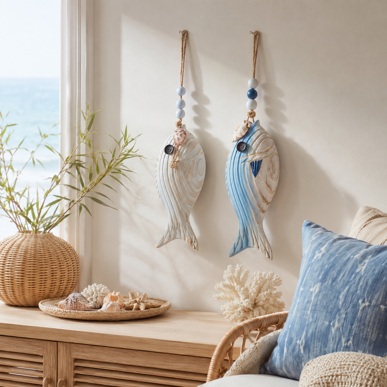 Mediterranean Wooden Fish Wall Decor