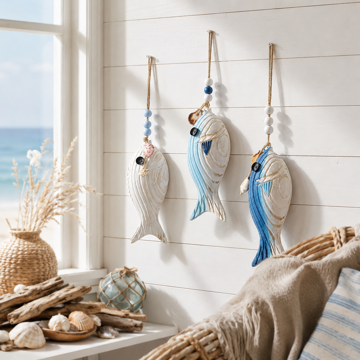 Mediterranean Wooden Fish Wall Decor