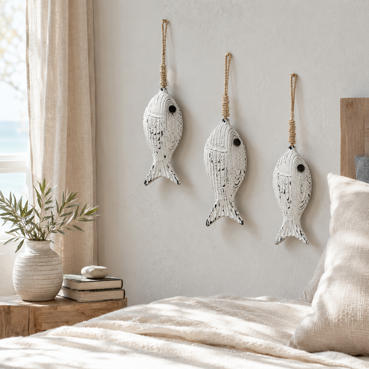 Mediterranean Wooden Fish Wall Decor