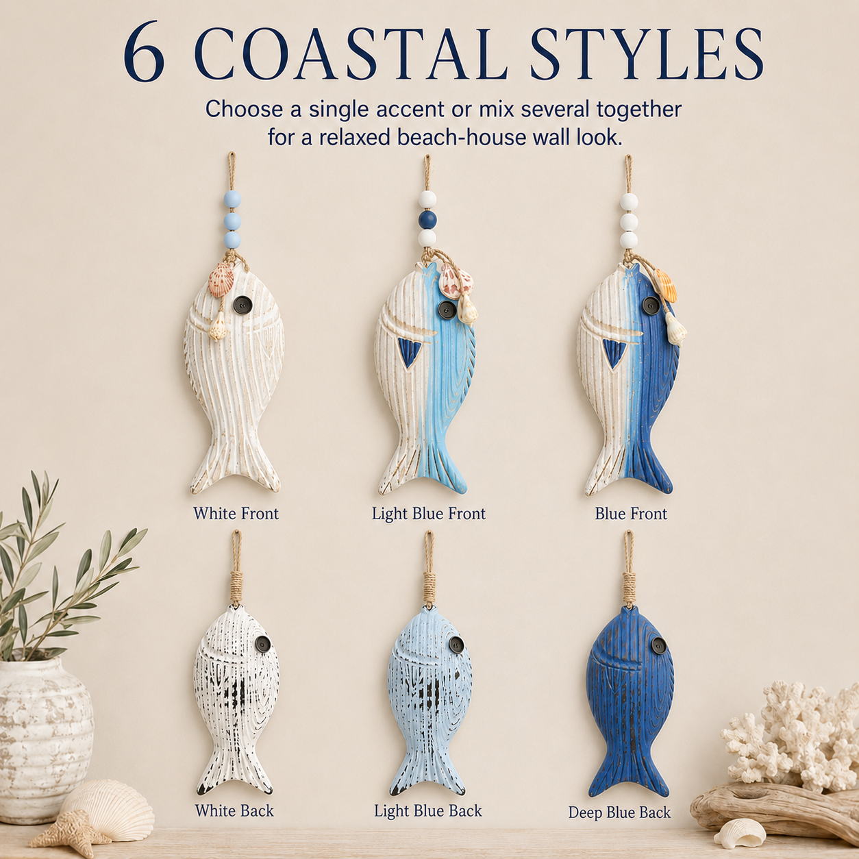 Mediterranean Wooden Fish Wall Decor