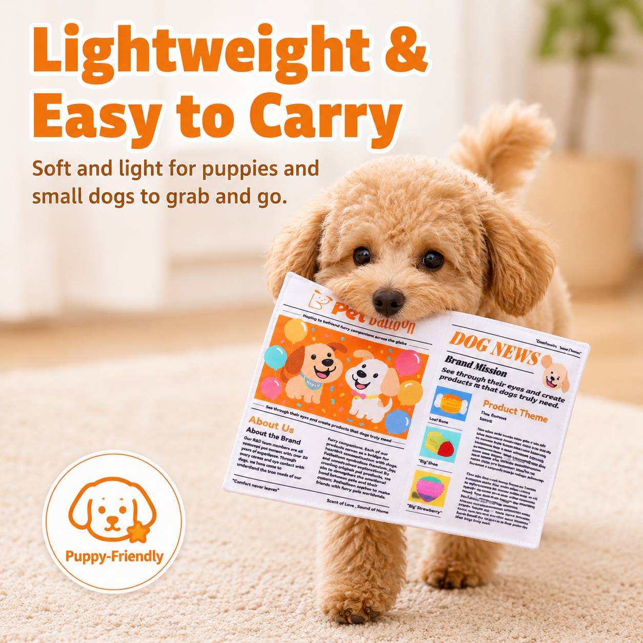 Pet Newspaper Dog Chew Toy Set – Crinkle Sound Oxford Fabric Puppy Training Toy 🐶