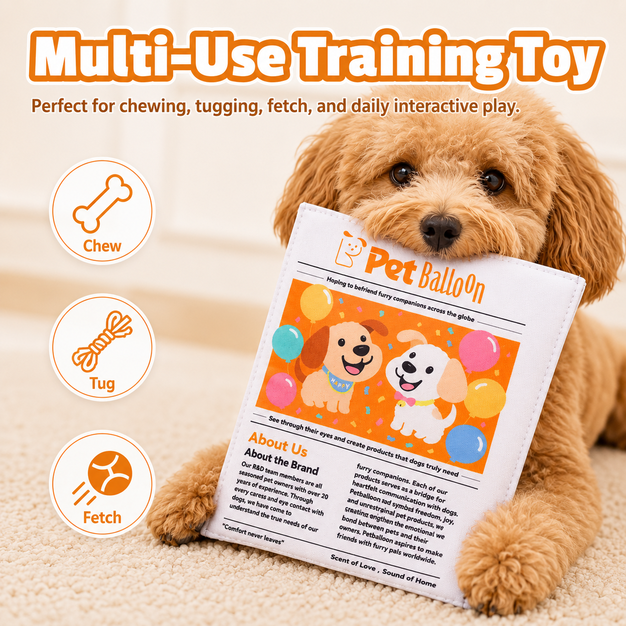 Pet Newspaper Dog Chew Toy Set – Crinkle Sound Oxford Fabric Puppy Training Toy 🐶