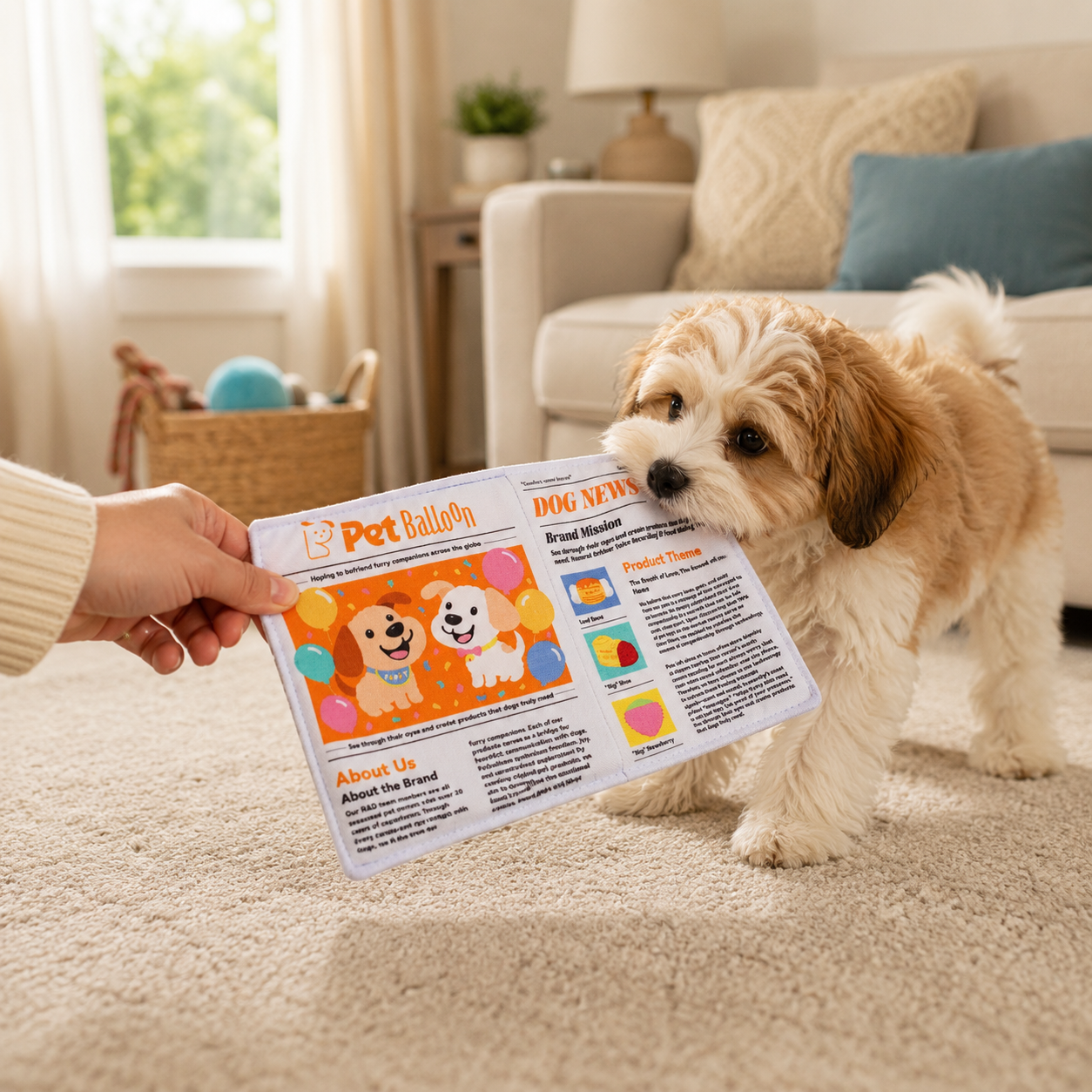Pet Newspaper Dog Chew Toy Set – Crinkle Sound Oxford Fabric Puppy Training Toy 🐶