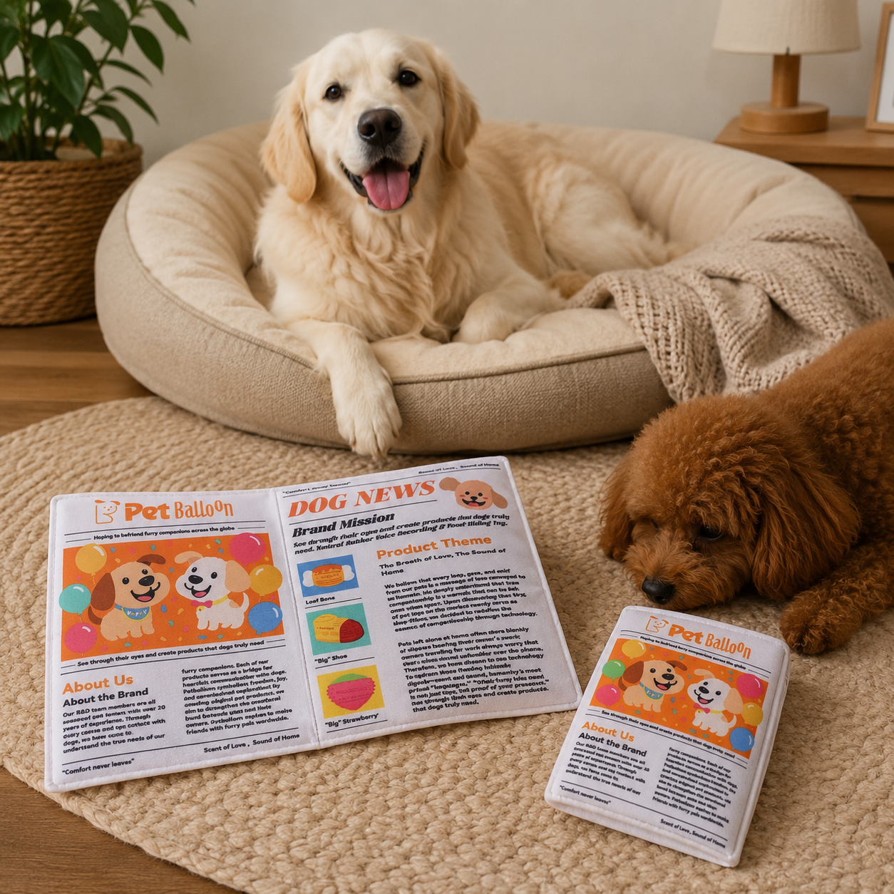 Pet Newspaper Dog Chew Toy Set – Crinkle Sound Oxford Fabric Puppy Training Toy 🐶