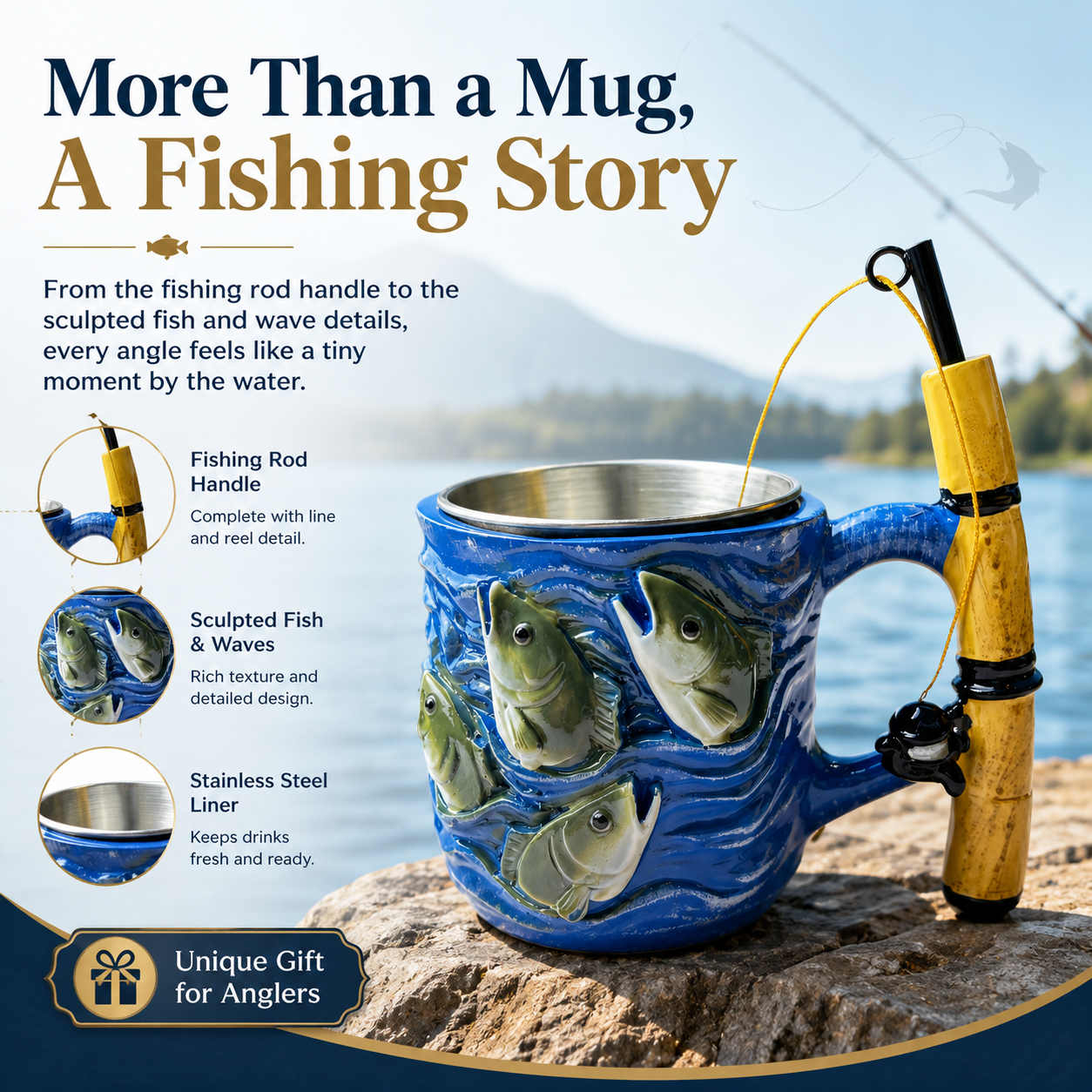 A unique 3D fishing mug that feels personal, collectible, and made for real anglers.