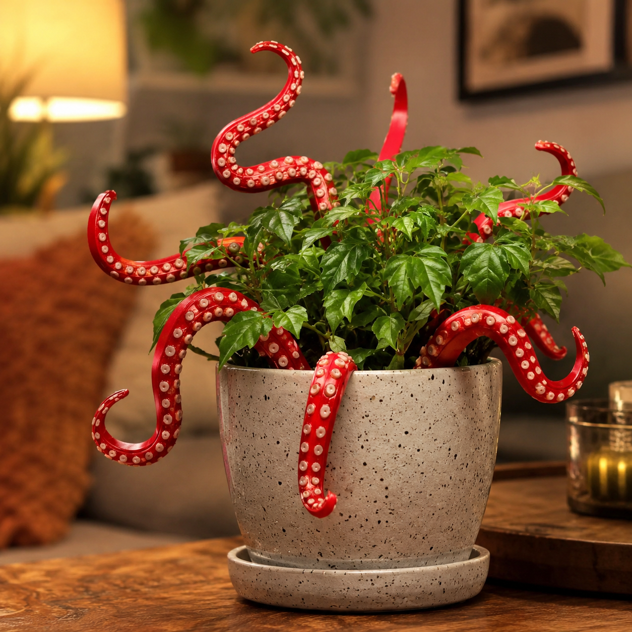 Octopus Tentacle Planter Decoration, 7 Pack Funny Plant Pot Stakes
