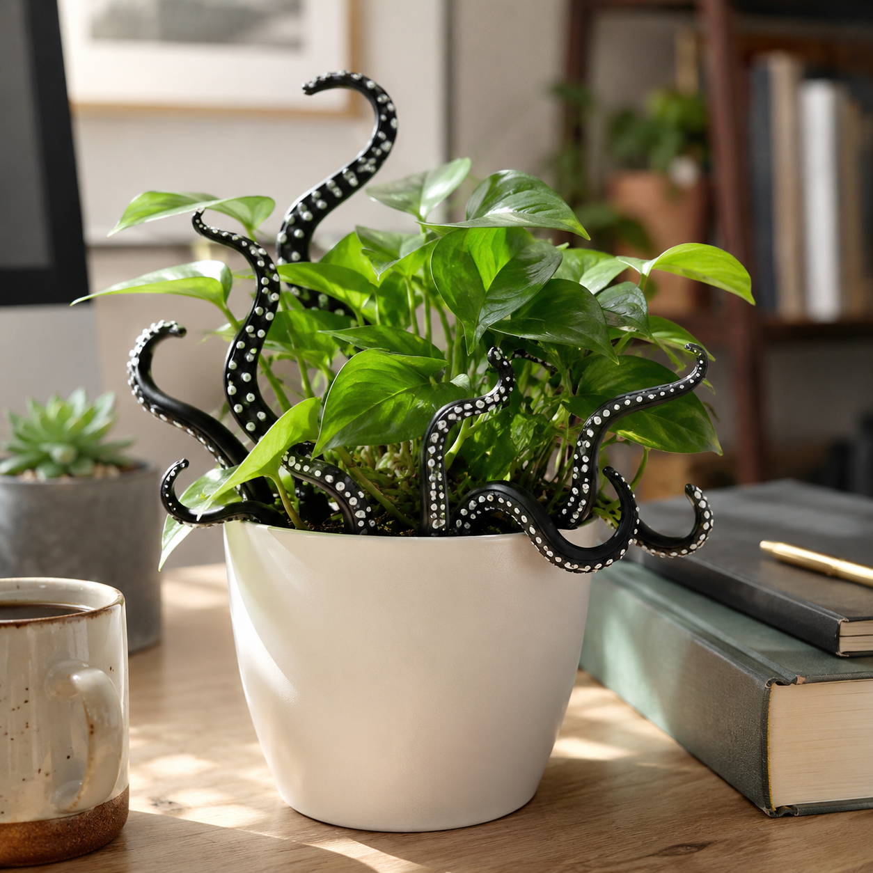 Octopus Tentacle Planter Decoration, 7 Pack Funny Plant Pot Stakes