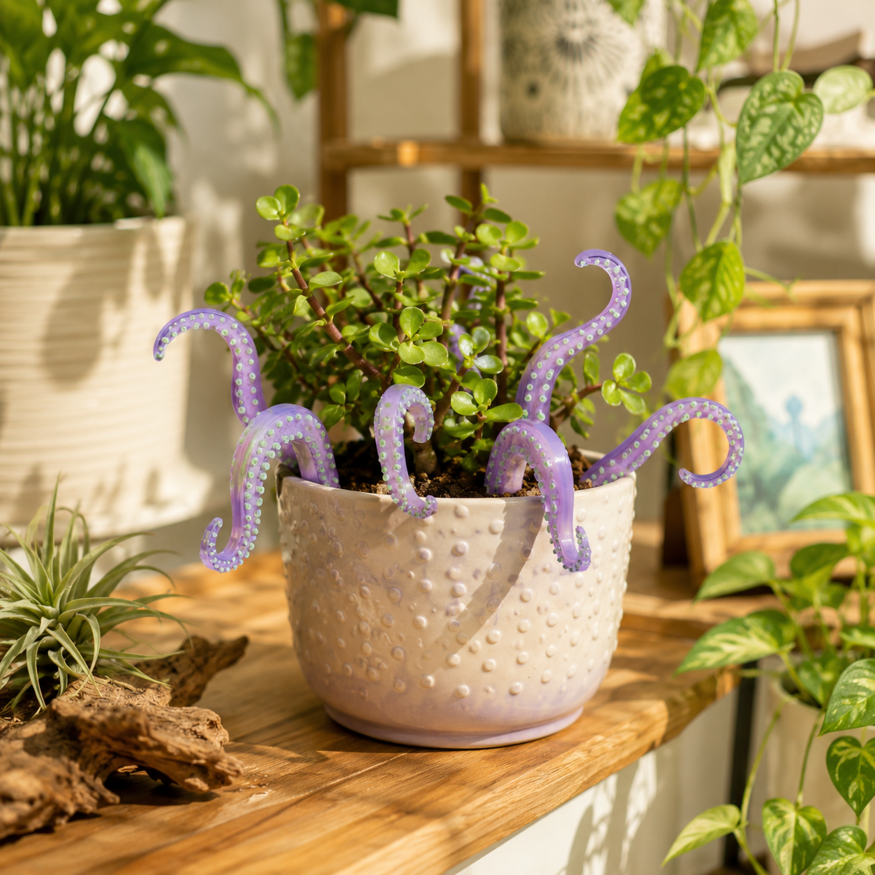 Octopus Tentacle Planter Decoration, 7 Pack Funny Plant Pot Stakes