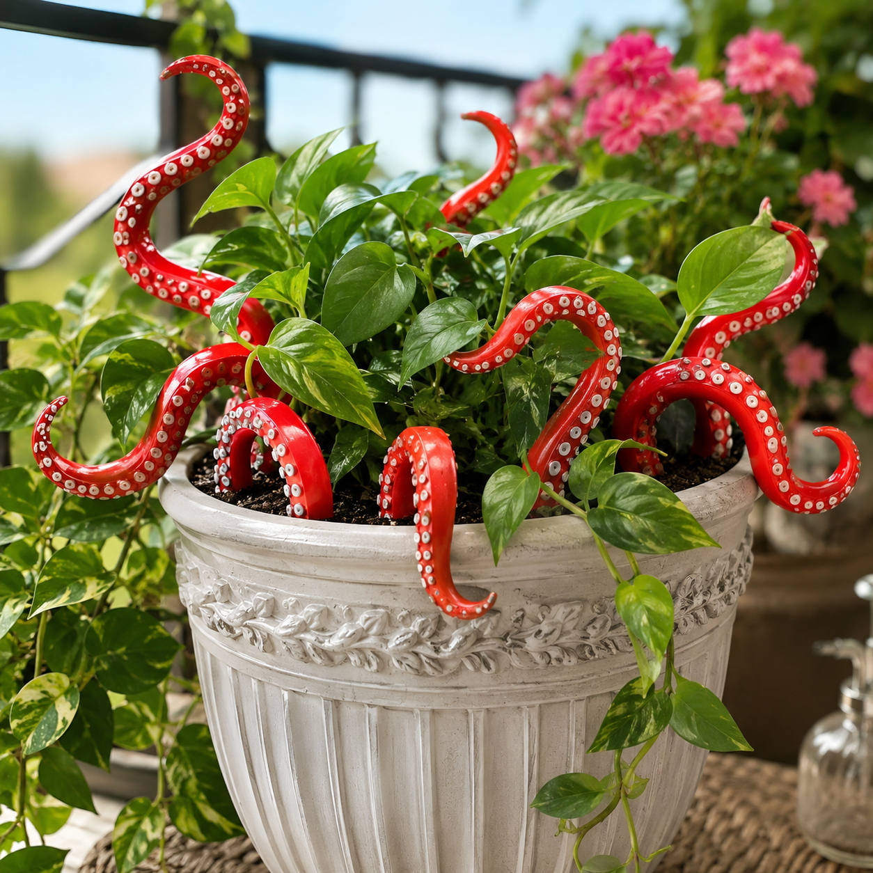 Octopus Tentacle Planter Decoration, 7 Pack Funny Plant Pot Stakes