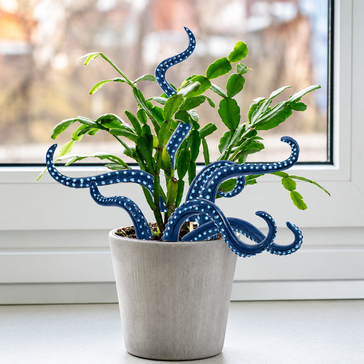 Octopus Tentacle Planter Decoration, 7 Pack Funny Plant Pot Stakes