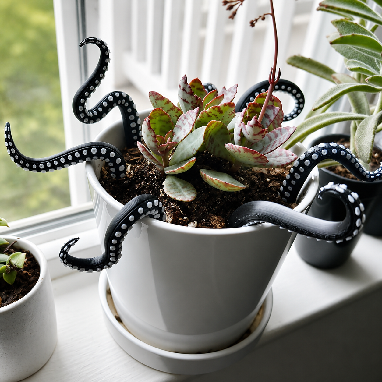 Octopus Tentacle Planter Decoration, 7 Pack Funny Plant Pot Stakes