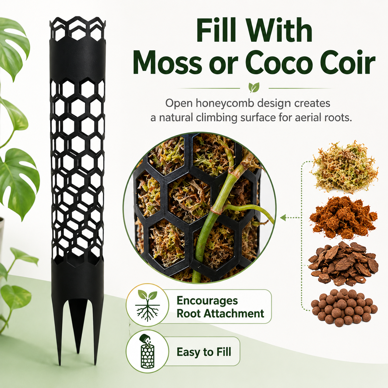 Honeycomb Moss Pole Plant Support Stake