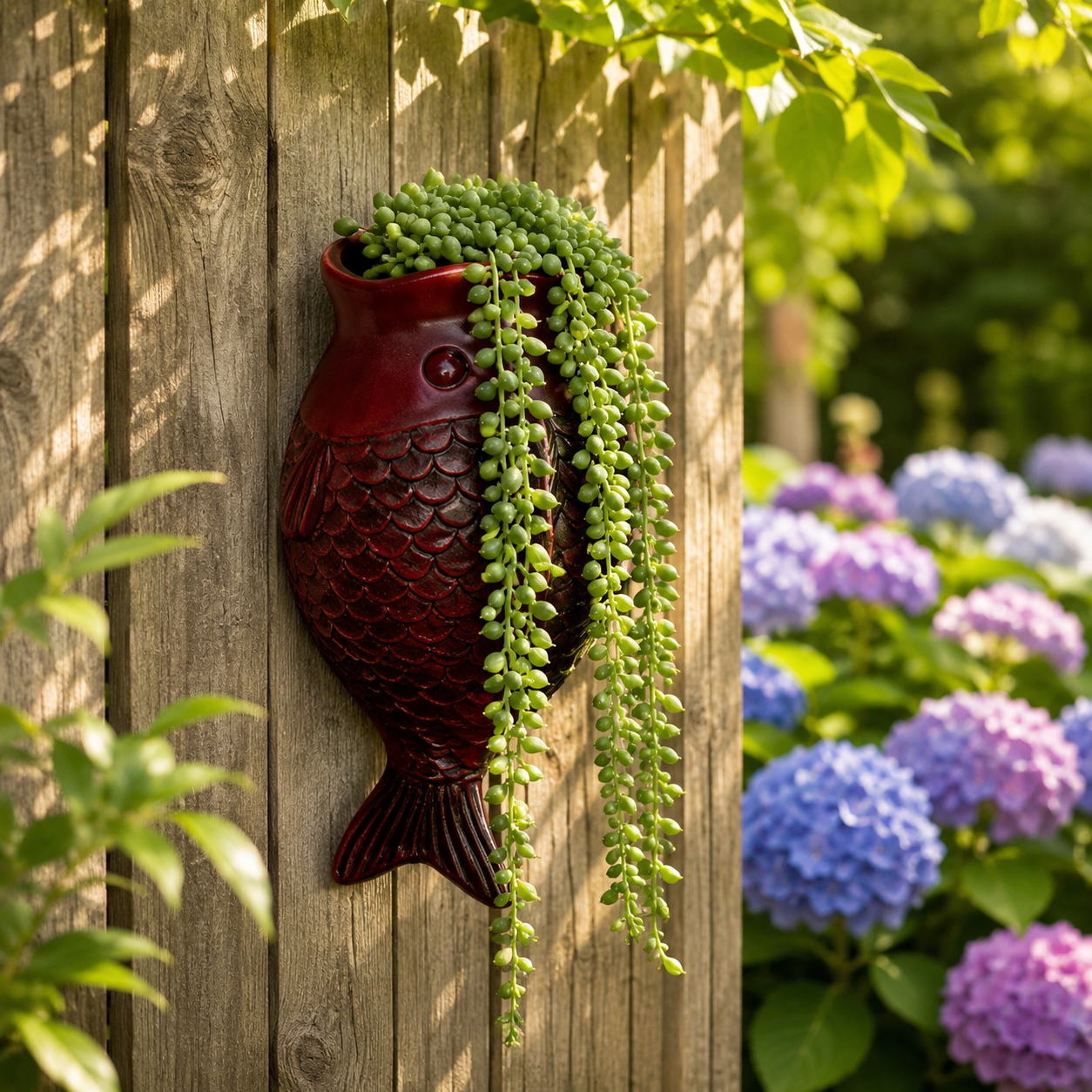 Wall Hanging Fish Planter, Resin Fish-Shaped Succulent Pot