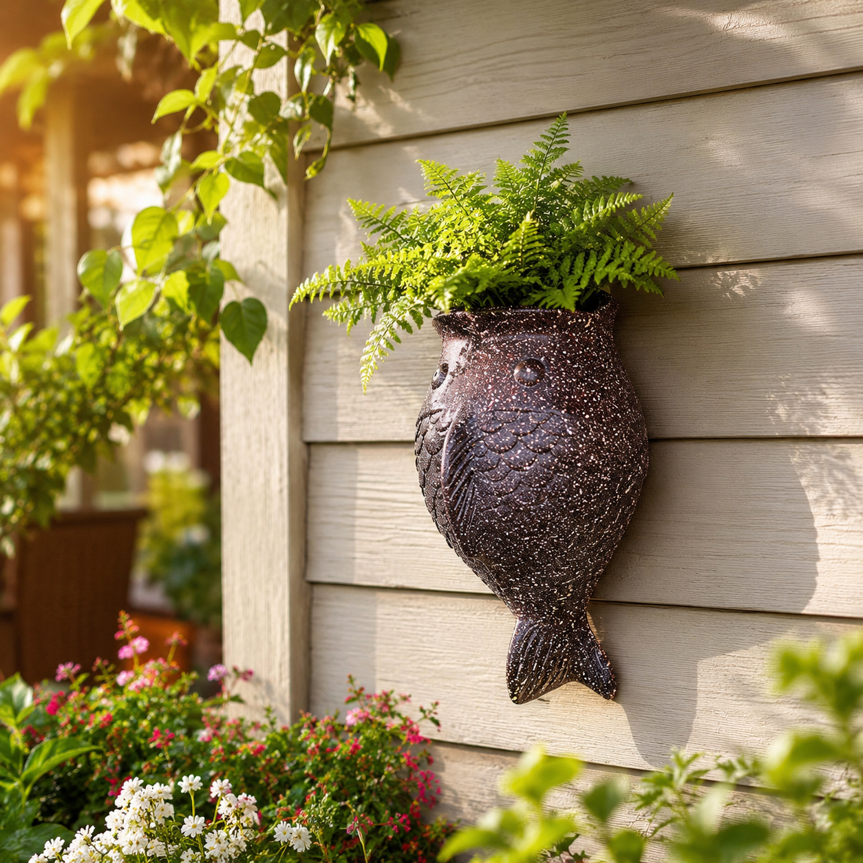 Wall Hanging Fish Planter, Resin Fish-Shaped Succulent Pot