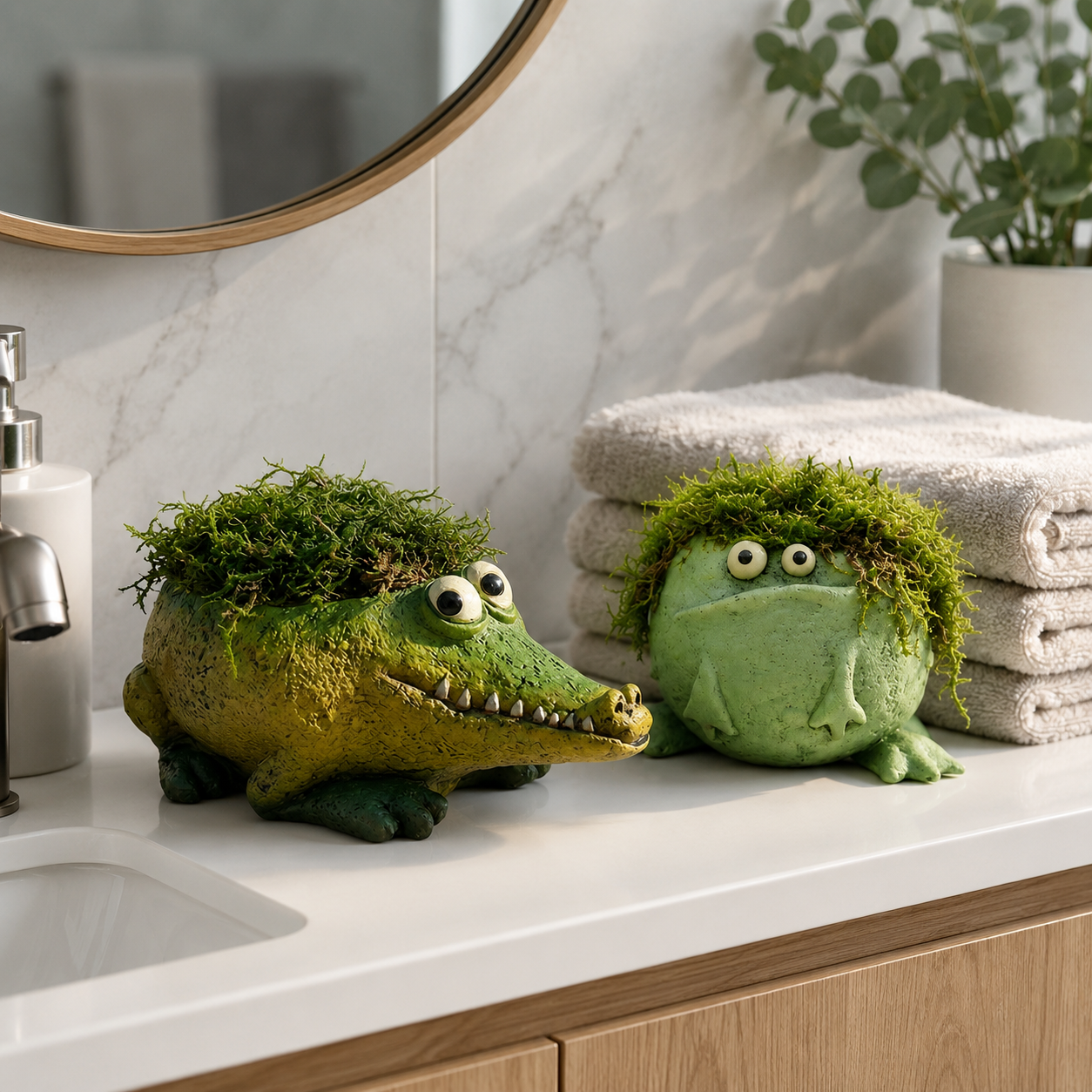 Whimsical Resin Animal Planter Pot for Succulents, Moss & Small Plants