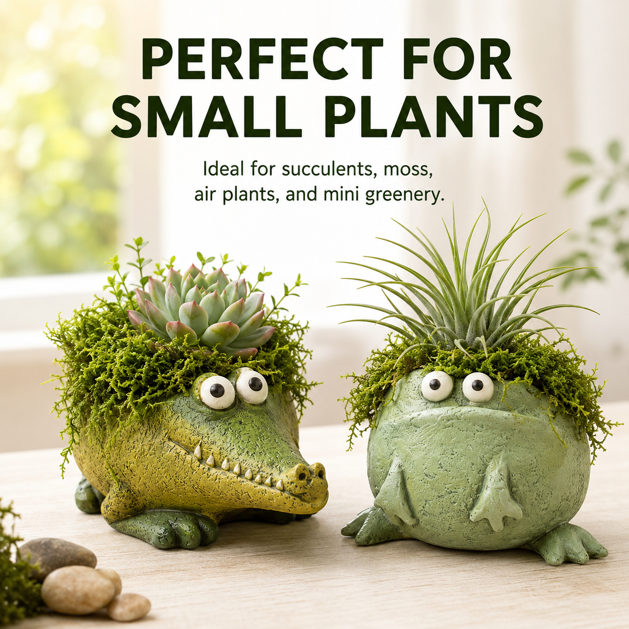 Whimsical Resin Animal Planter Pot for Succulents, Moss & Small Plants