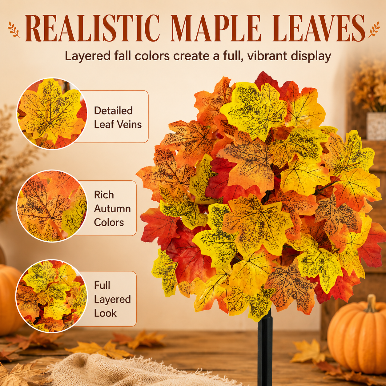 Autumn Maple Leaf Garden Stake Decor