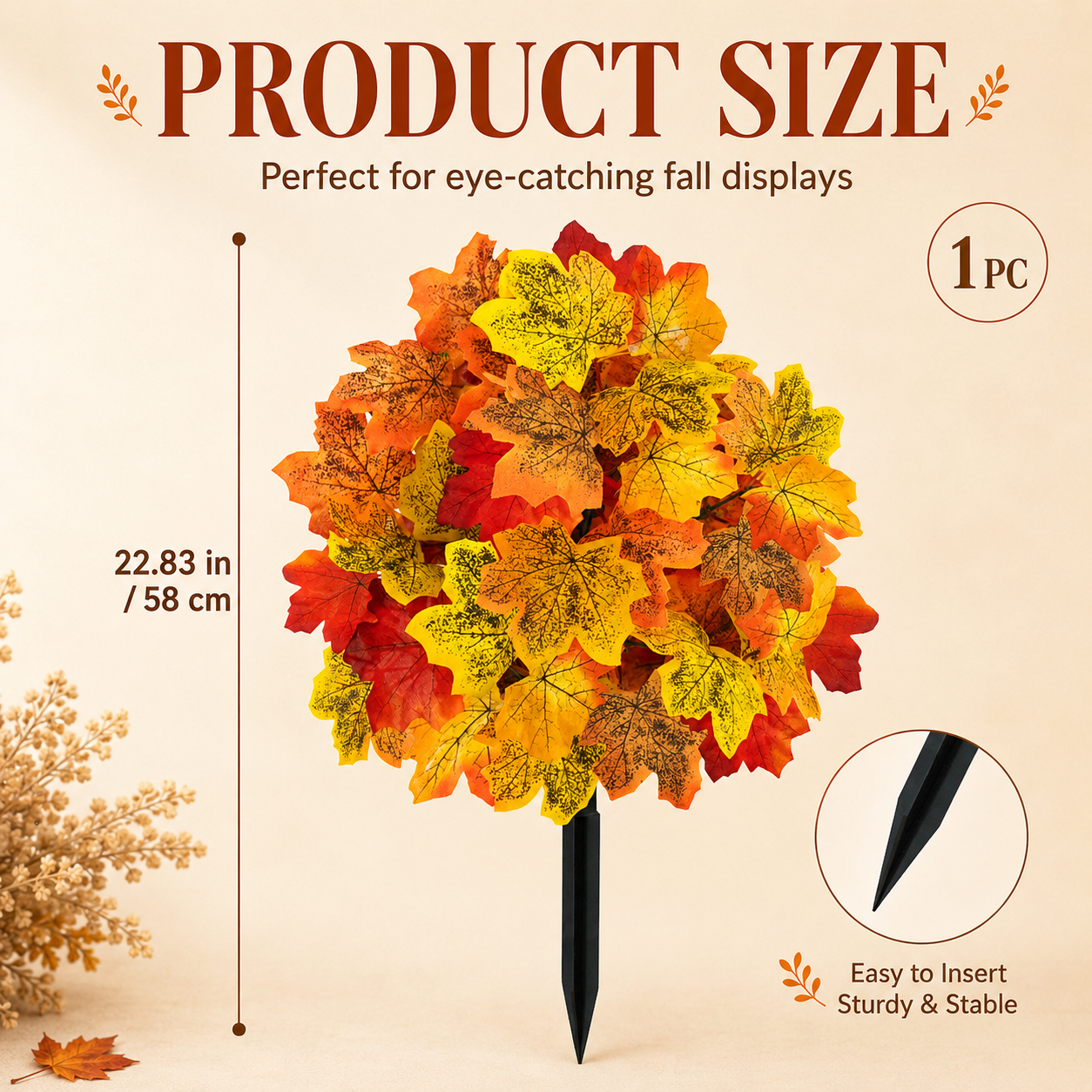 Autumn Maple Leaf Garden Stake Decor