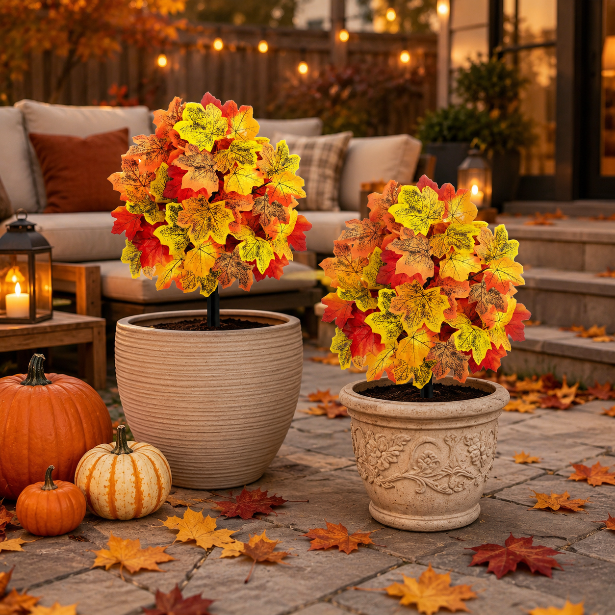 Autumn Maple Leaf Garden Stake Decor