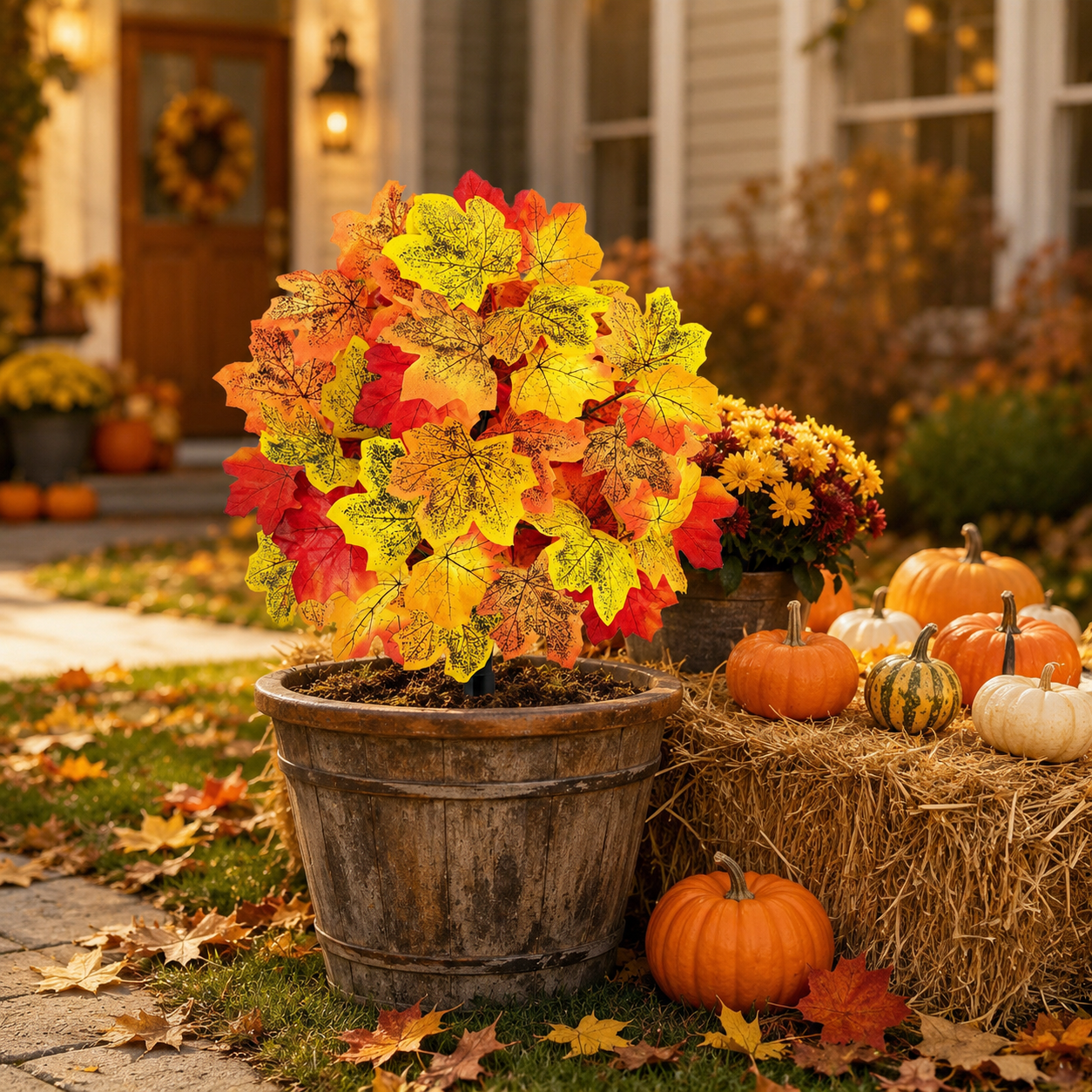 Autumn Maple Leaf Garden Stake Decor