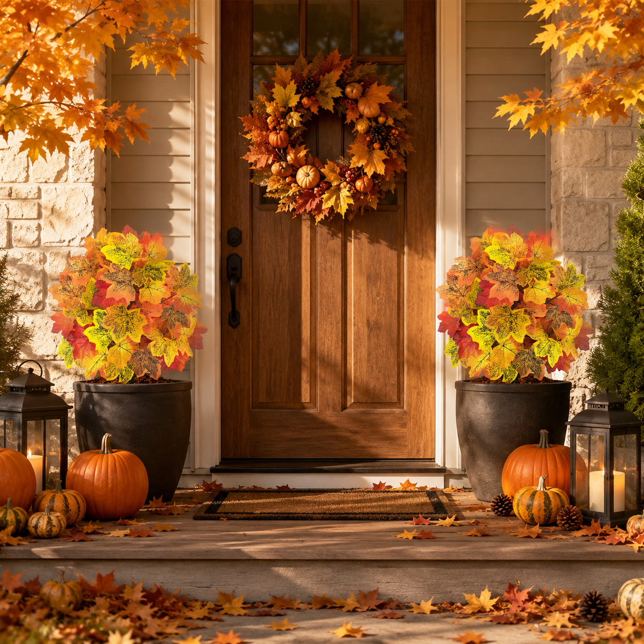 Autumn Maple Leaf Garden Stake Decor