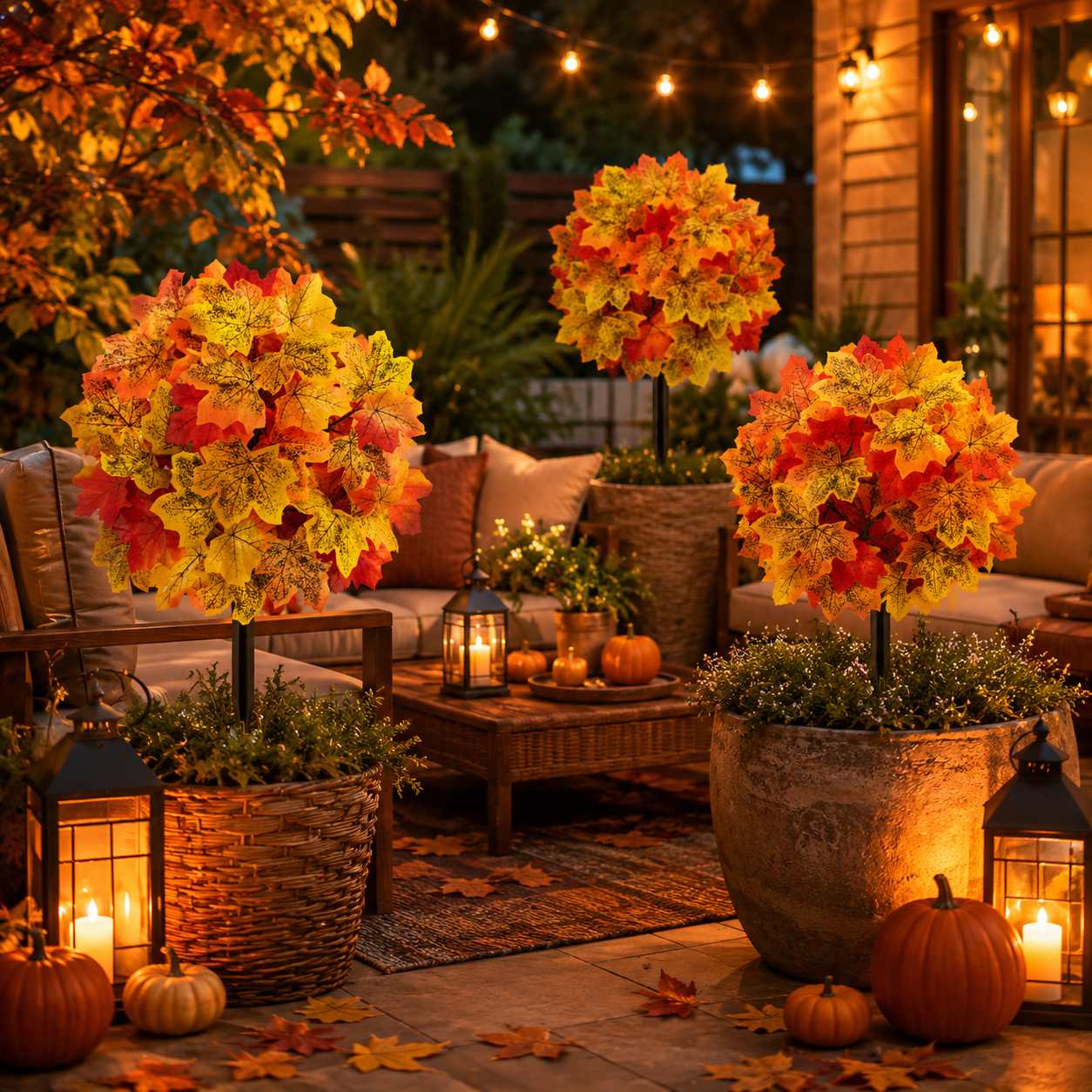 Autumn Maple Leaf Garden Stake Decor