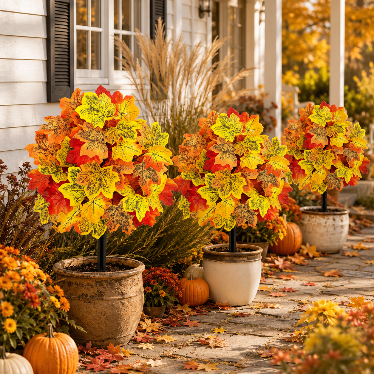 Autumn Maple Leaf Garden Stake Decor