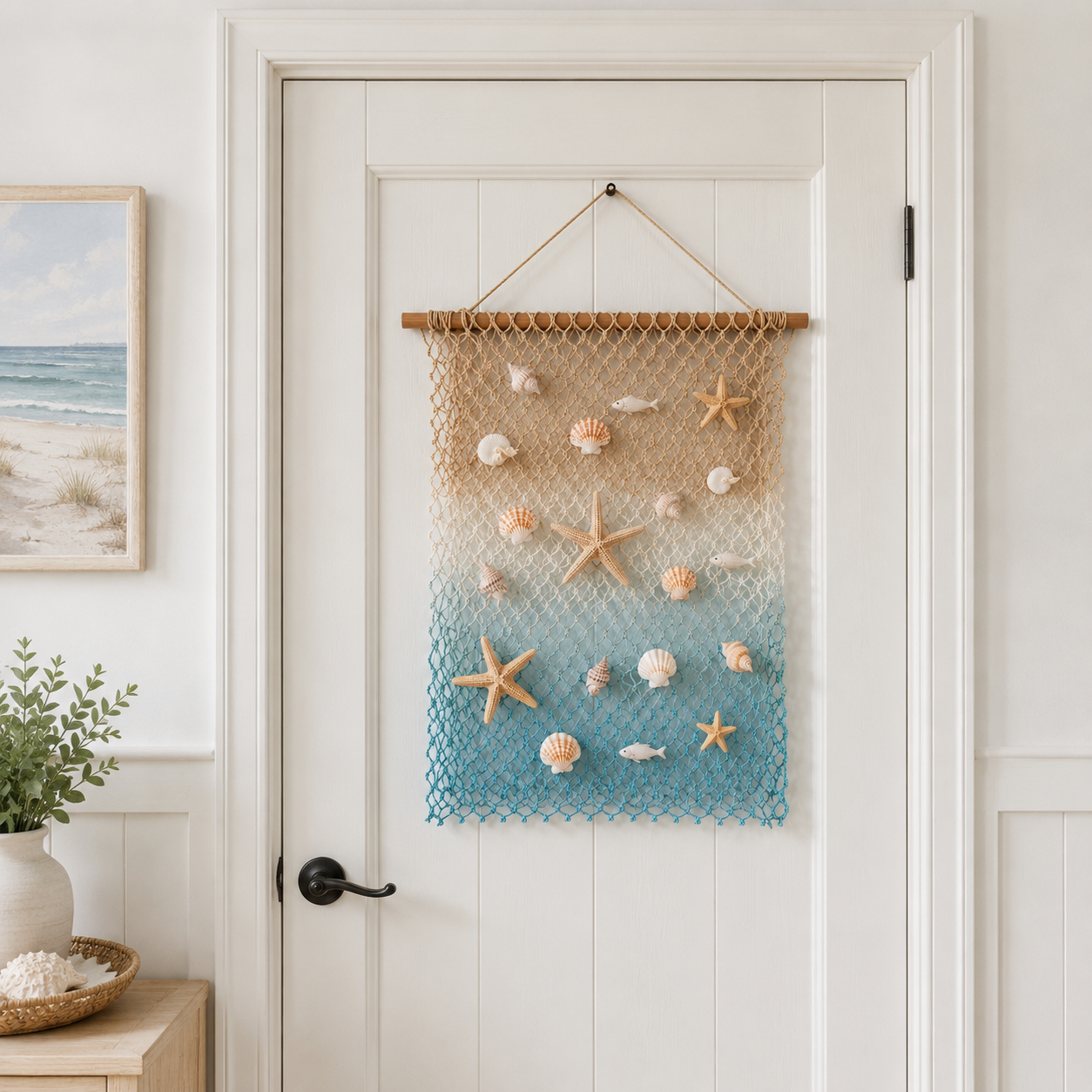 Lighted Coastal Fishing Net Wall Decor