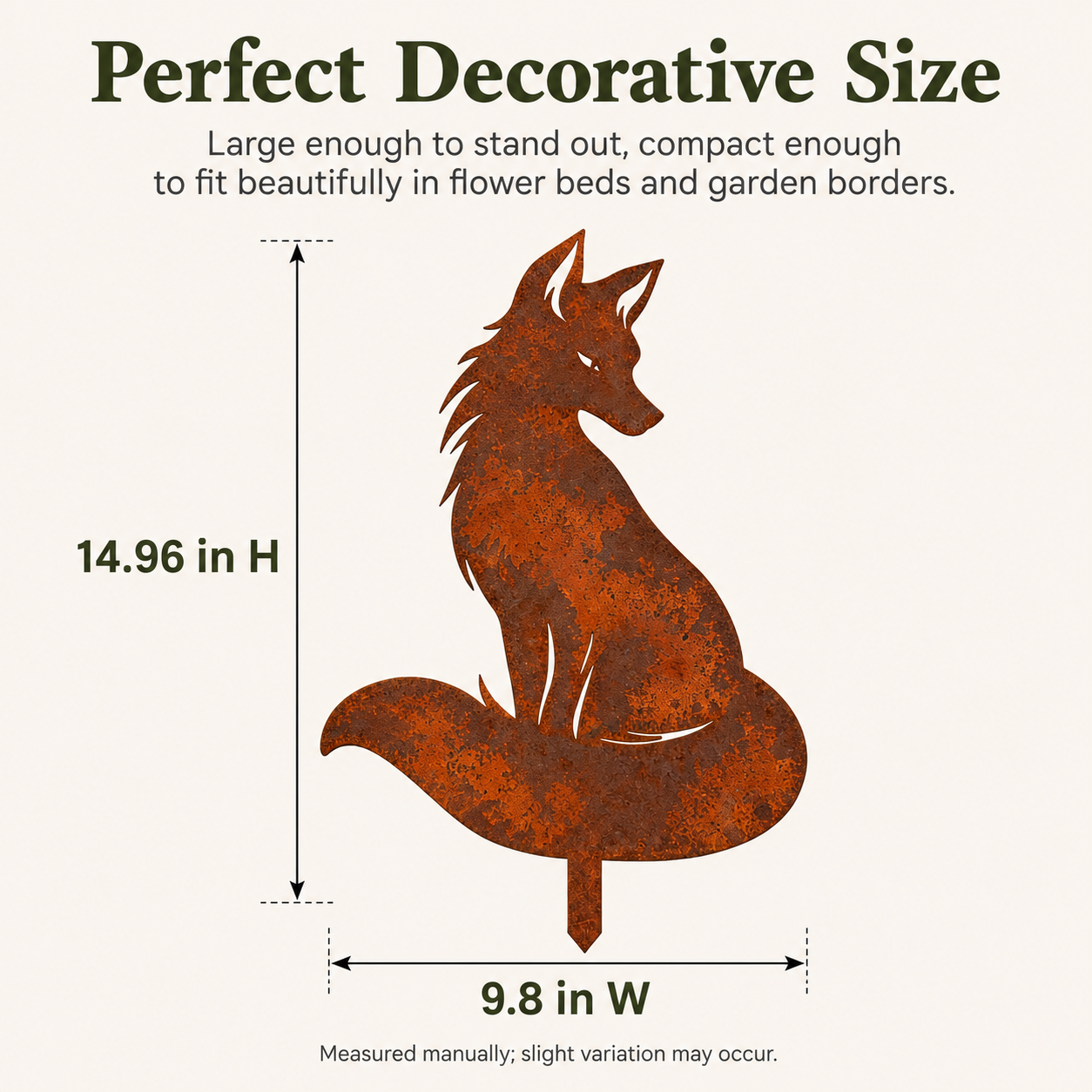 Rustic Metal Wolf Garden Stake – Woodland Animal Yard Art for Outdoor Décor