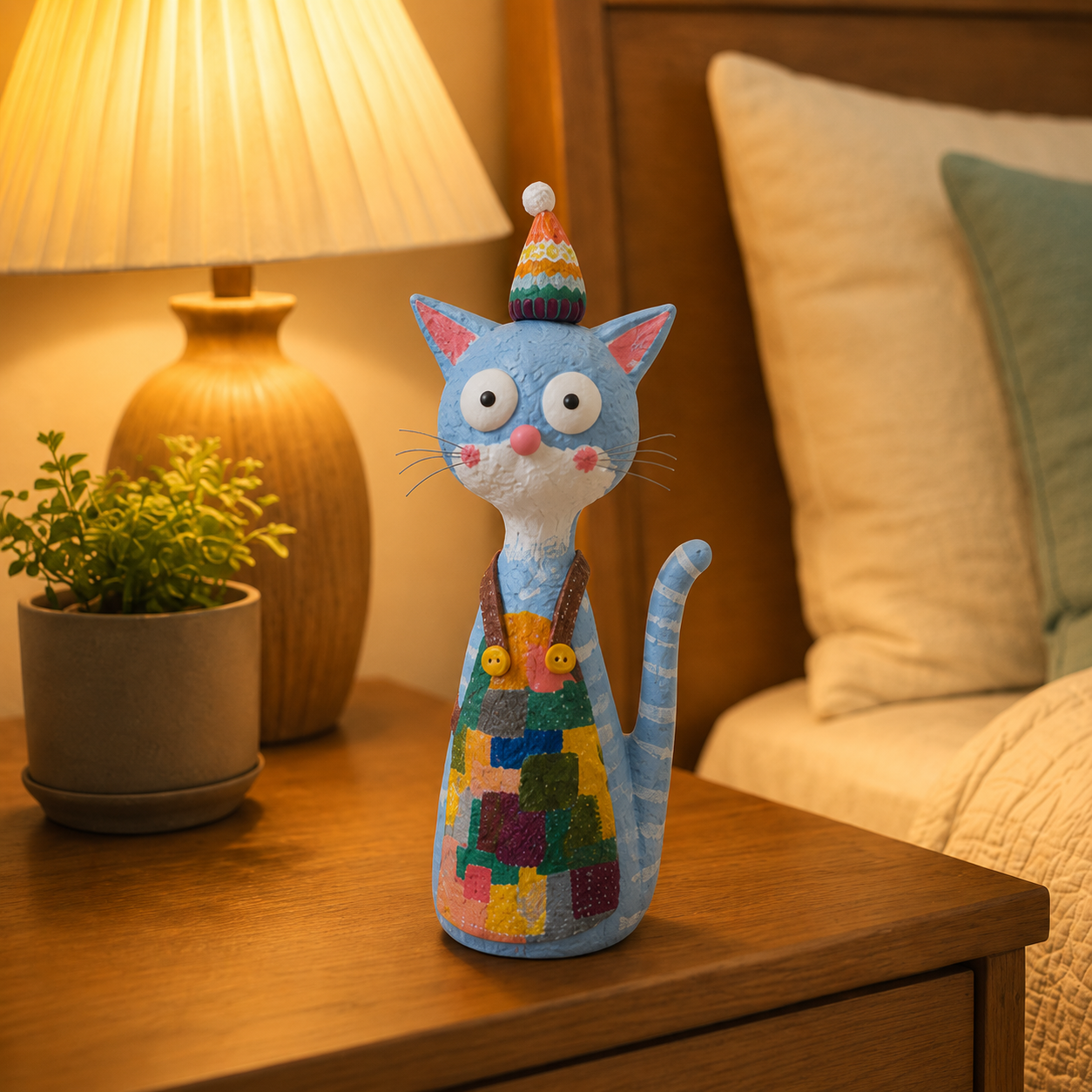 Whimsy Paws Hand-Painted Resin Cat Figurine – Whimsical Cat Statue, 2 Styles Available