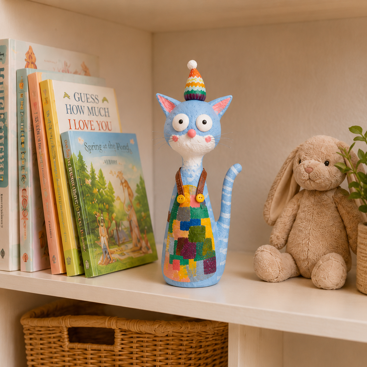 Whimsy Paws Hand-Painted Resin Cat Figurine – Whimsical Cat Statue, 2 Styles Available