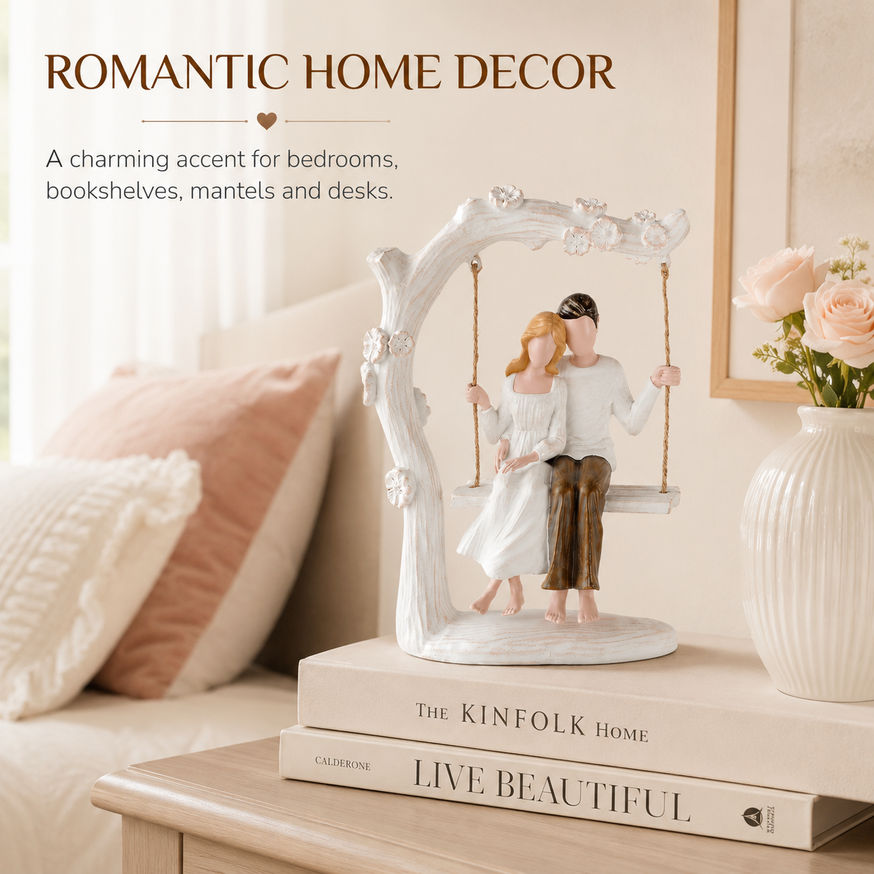 Everlasting Love Couple Swing Figurine – Romantic Resin Sculpture for Home Décor & Couple Gifts