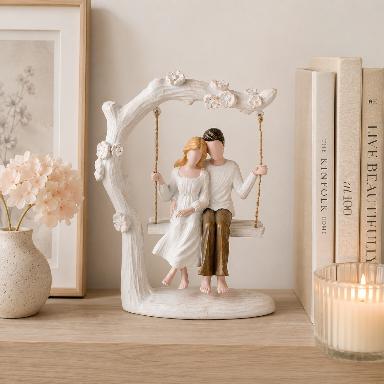 Everlasting Love Couple Swing Figurine – Romantic Resin Sculpture for Home Décor & Couple Gifts