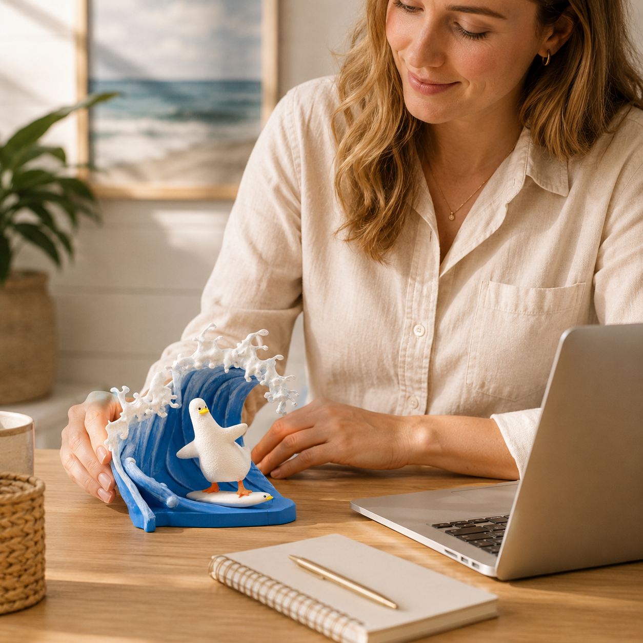 Coastal Wave Rider Seagull Figurine