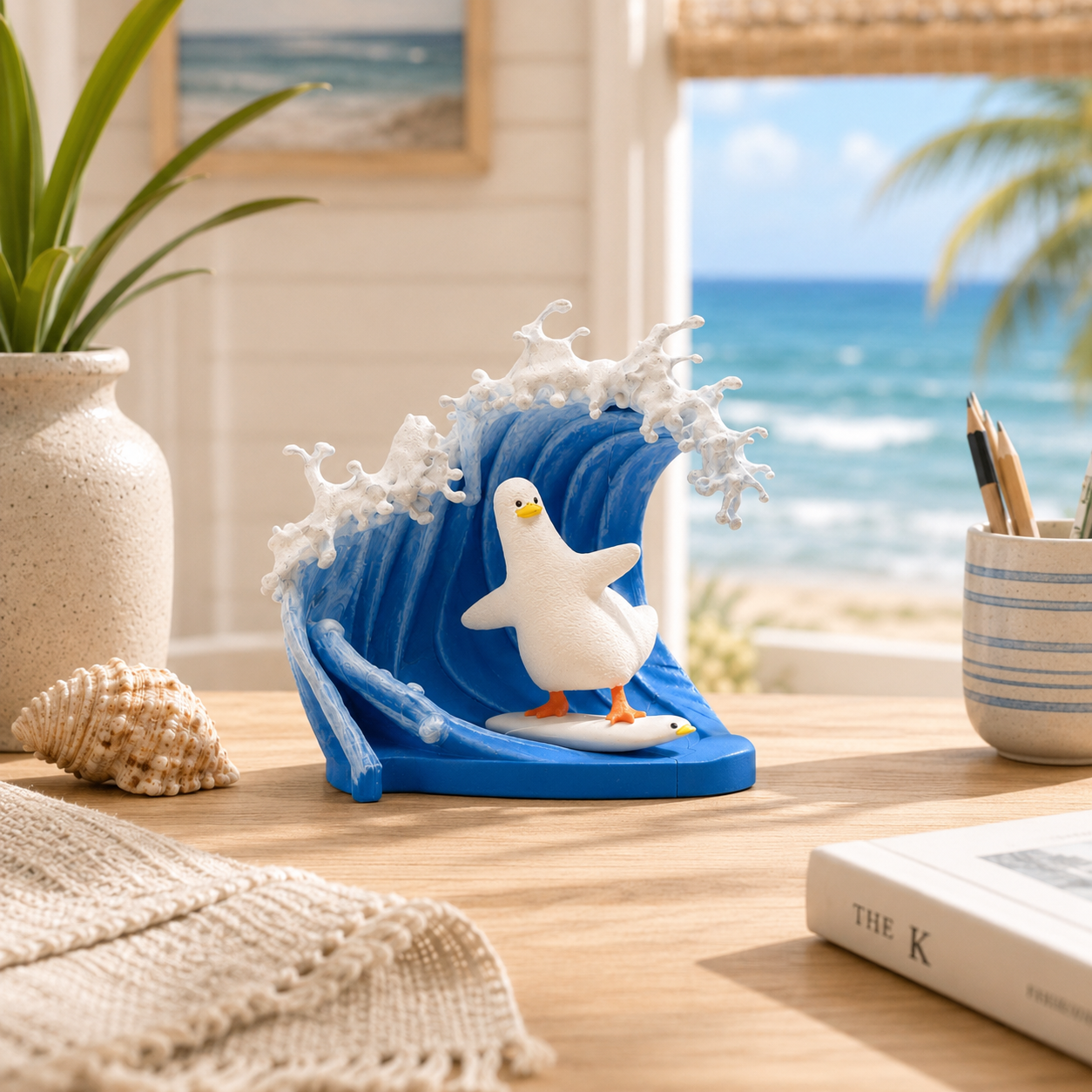 Coastal Wave Rider Seagull Figurine