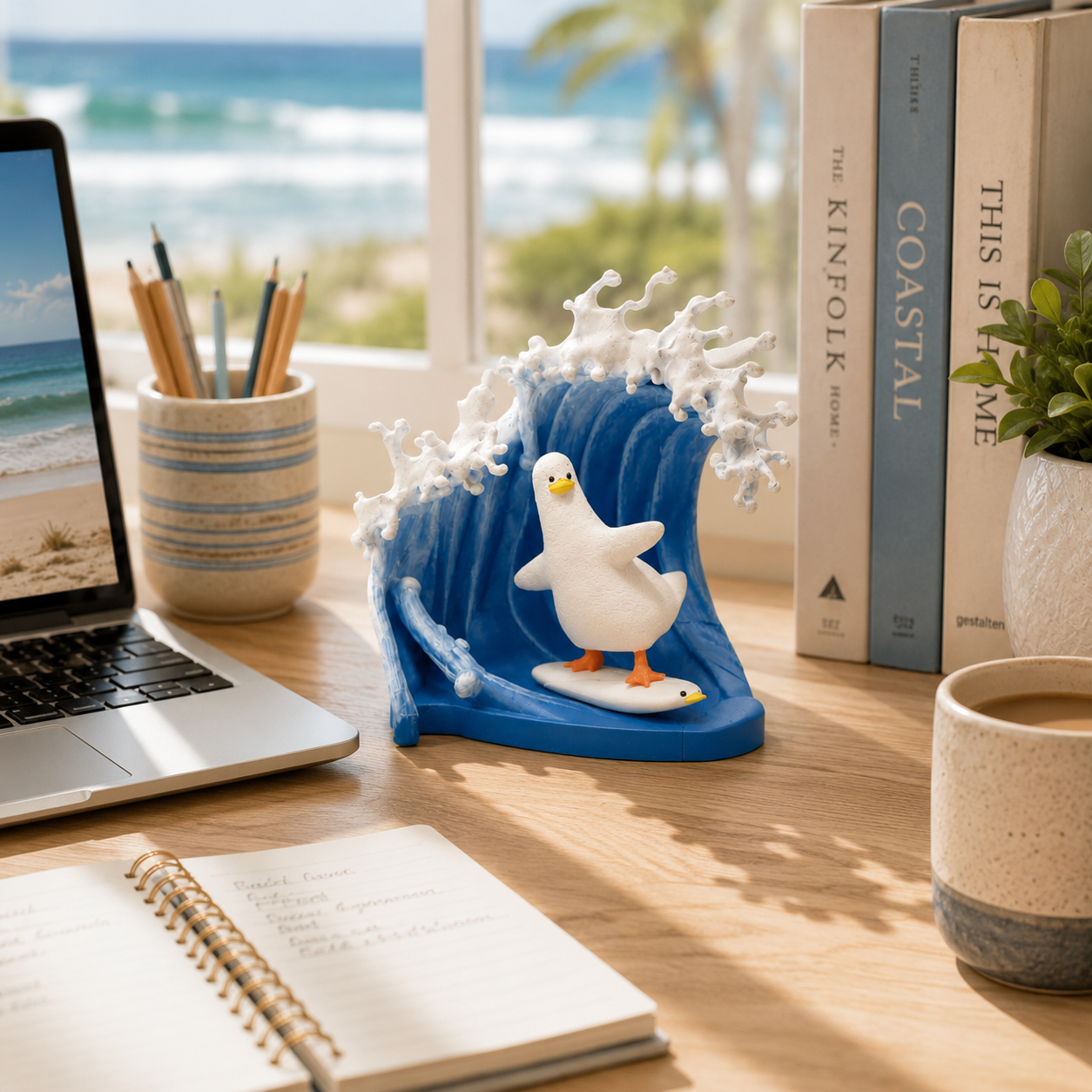 Coastal Wave Rider Seagull Figurine