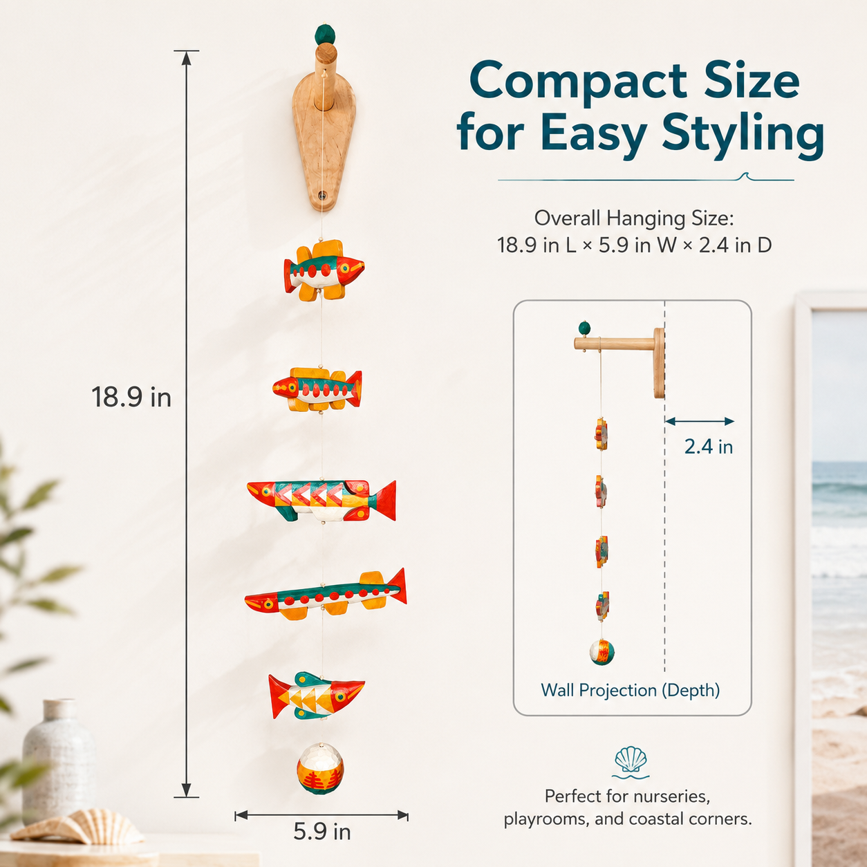 Ocean Drift Resin Fish Hanging Mobile